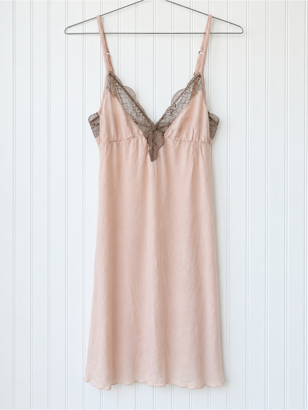 Honeydew Intimates Blush Slip with Taupe Lace Trim
